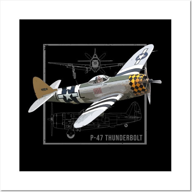 Republic P-47 Thunderbolt | WW2 Fighter Plane Wall Art by Jose Luiz Filho